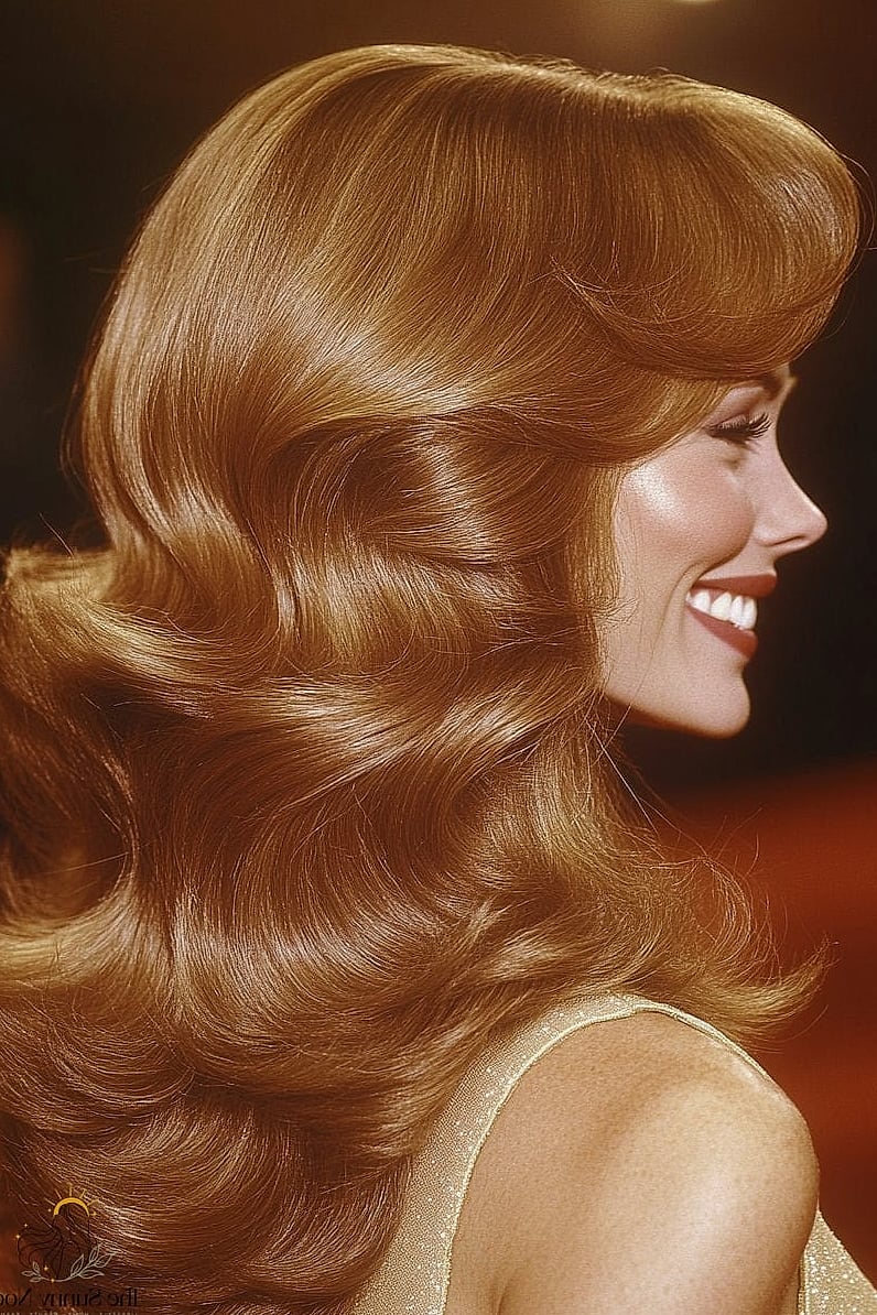 70s Waves with Metallic Hair Accessories
