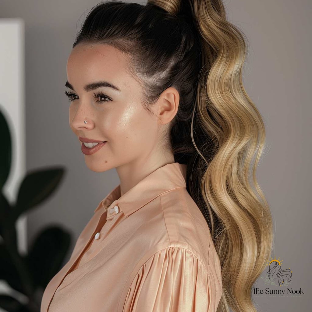 16 Fancy Hairstyles For Long Hair to Transform Your Look Instantly 8 80s-Inspired High Ponytail with Voluminous Waves