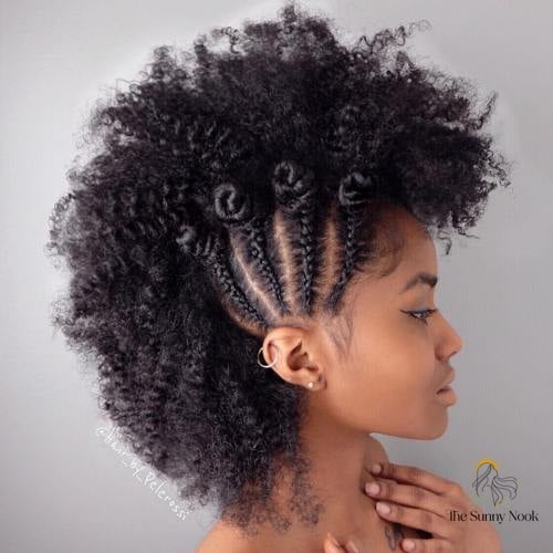 Afro with Bantu Knot Crown