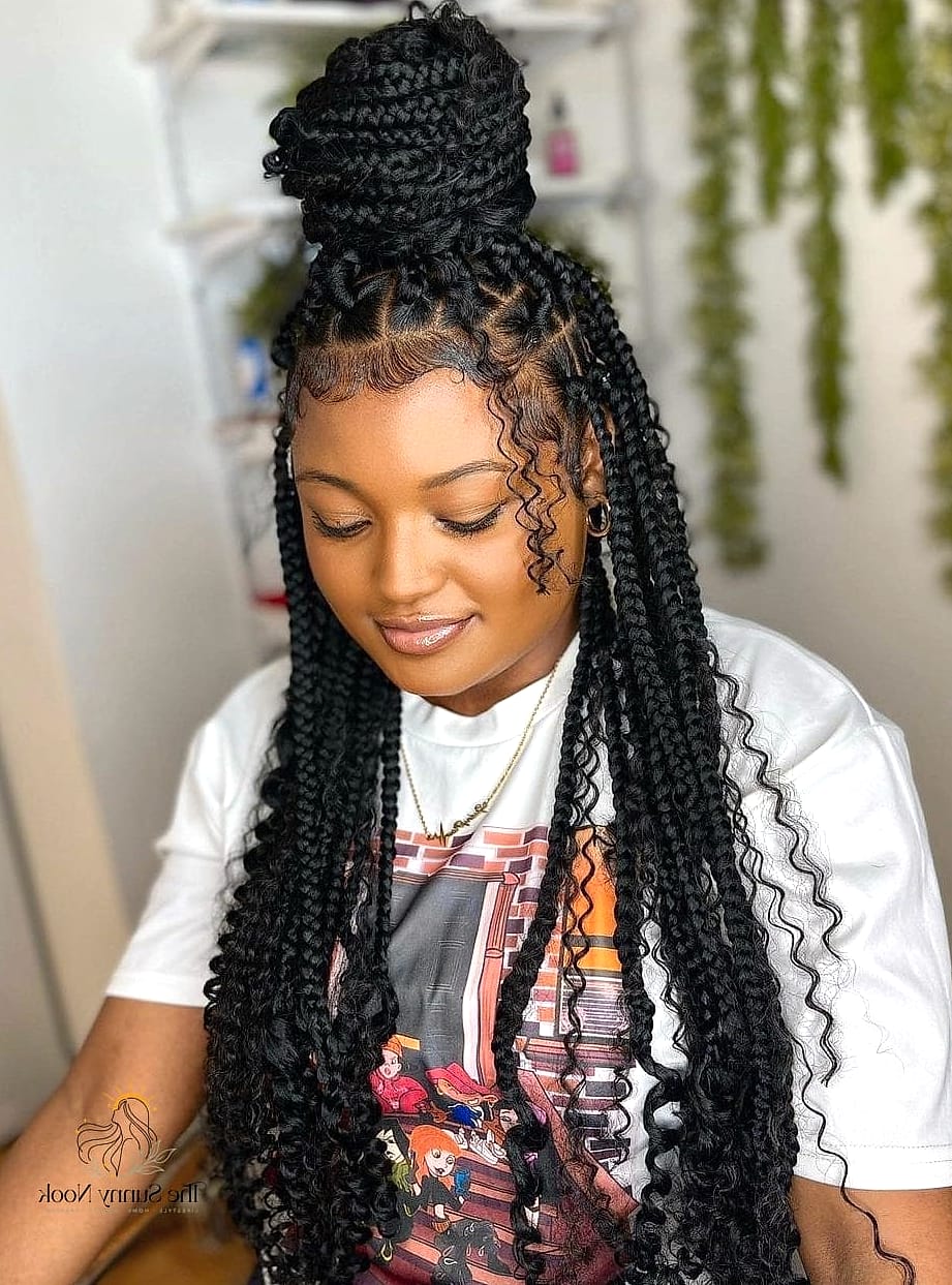 23 Hairstyles For Thick Curly Hair Looks That Will Seriously Inspire You 24 Back Braid Style with an Undercut