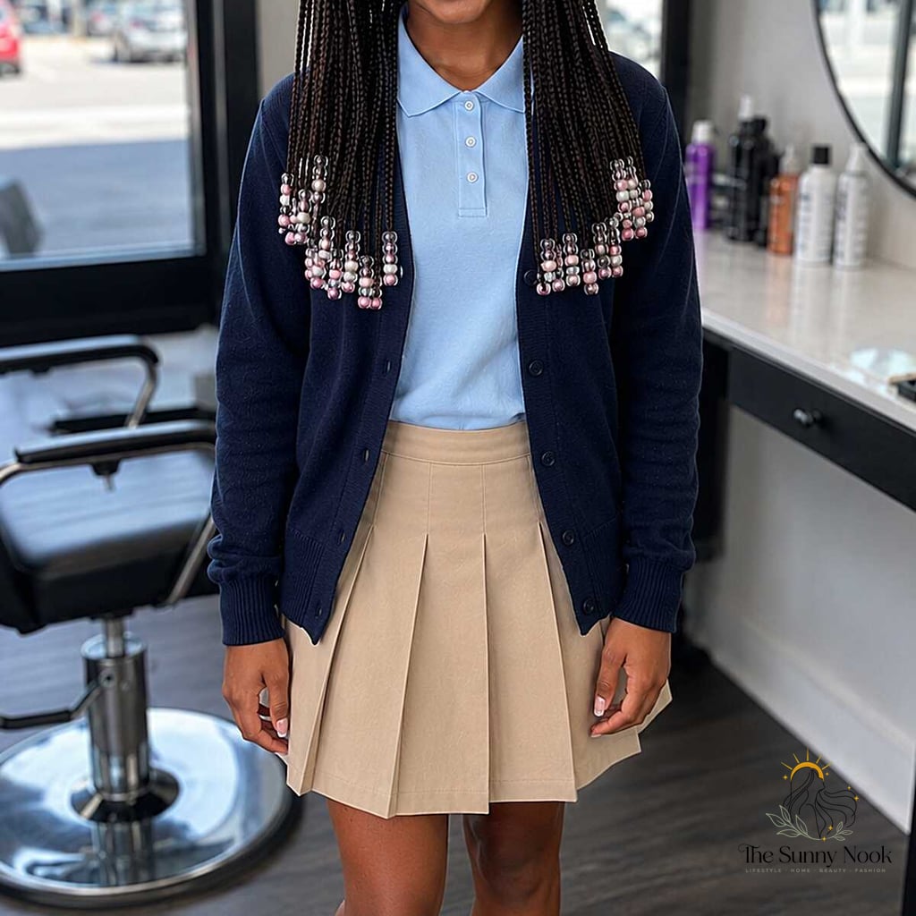 13 Short 4C Hairstyles Natural Hair Everyone Is Pinning Right Now 6 Beaded Box Braids with Cornrow Top
