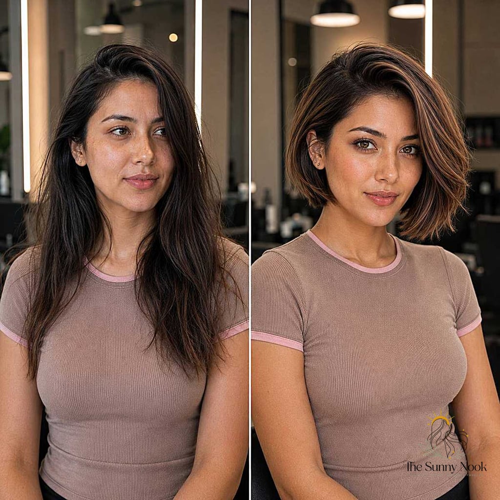 23 Hairstyles For Short Hair Wedding We're Obsessed With Right Now 22 The Big Chop to a Caramel-Kissed Bob