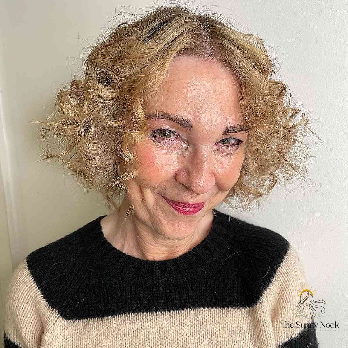 Blonde Curled Blowout Bob