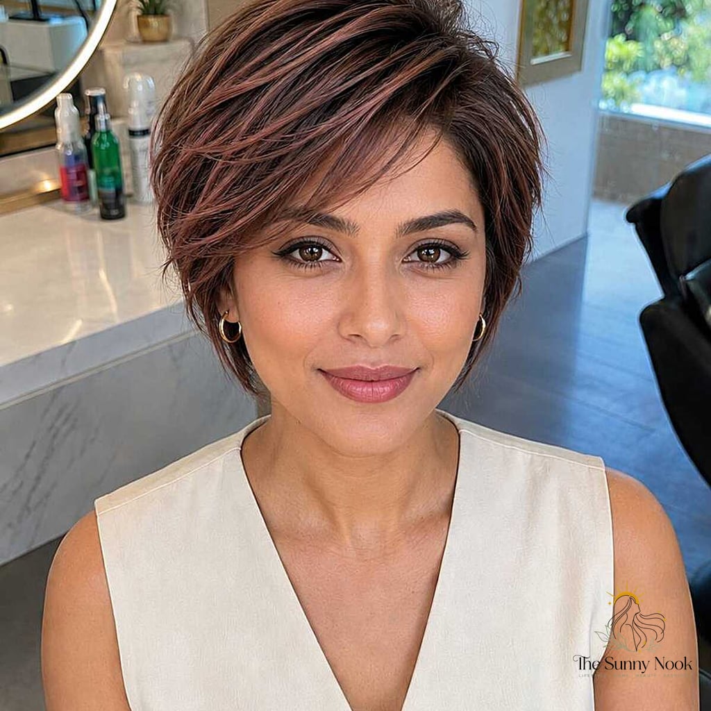 15 Silk Press Natural Hair Short Hairstyles That Are Actually Easy to DIY 7 Blunt Pixie with Feathered Crown