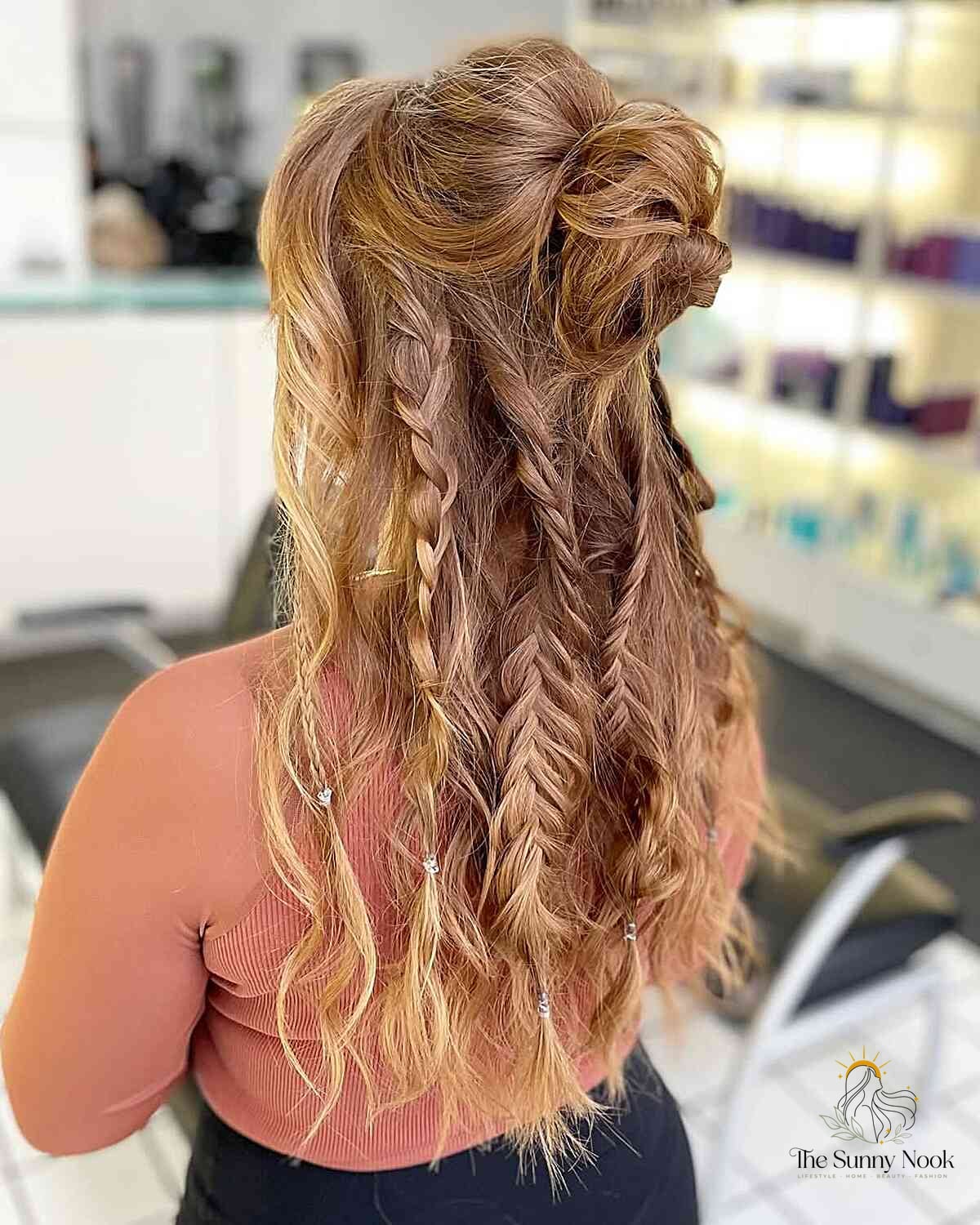 Bohemian Braided Half-Up Hairstyle