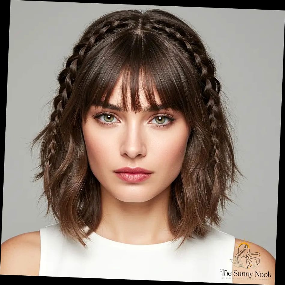 11 Hairstyles For Medium Length Hair Braids That Prove This Trend Is Here to Stay 11 Braided Bangs with Loose Waves