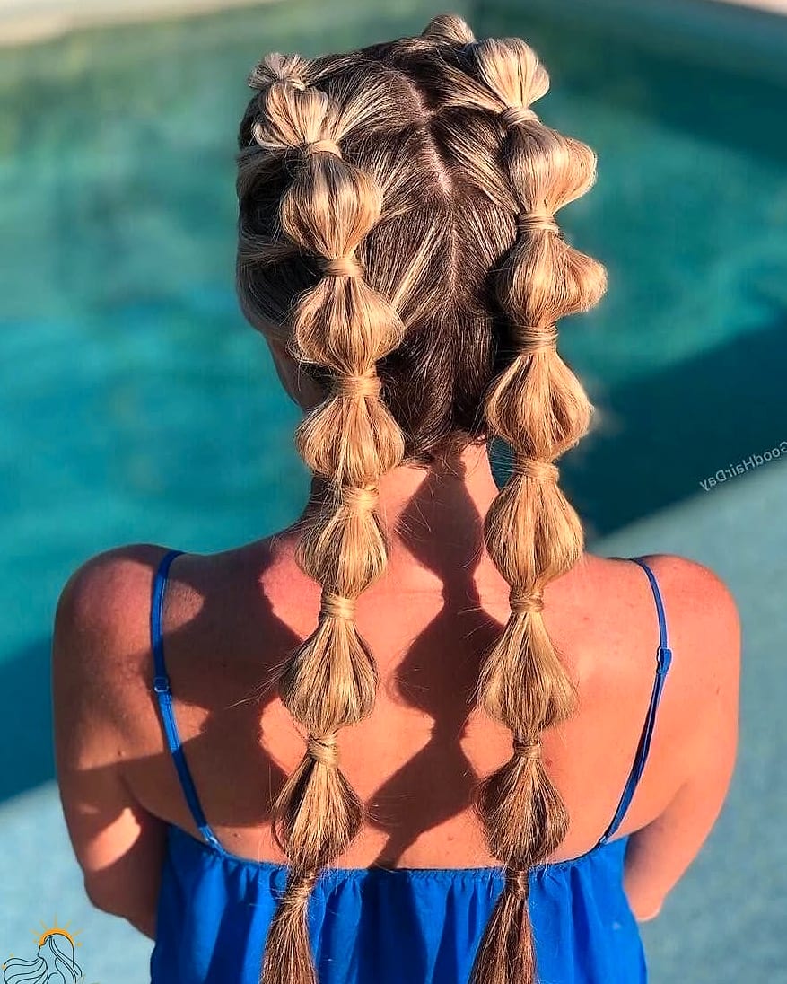 The Braided Bubble Ponytail