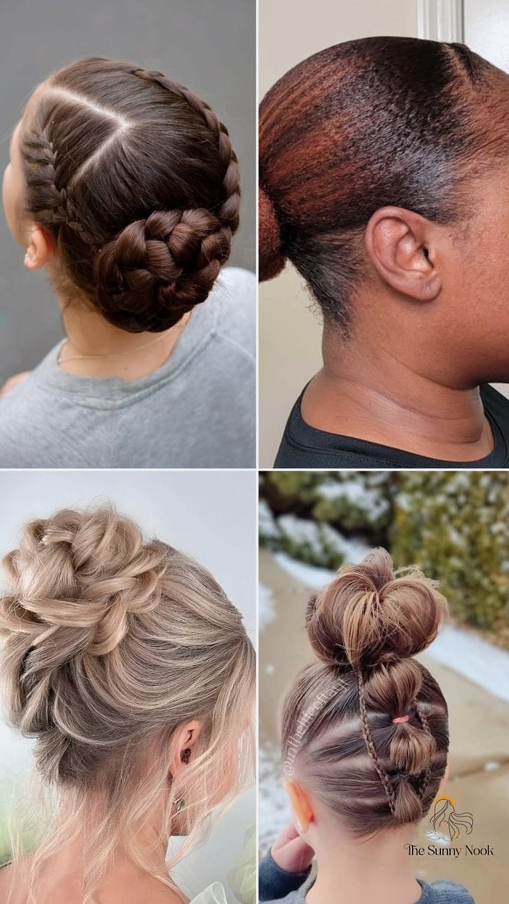 17 Simple Bun Hairstyles That Are Actually Easy to DIY 5 Braided Bun Combo