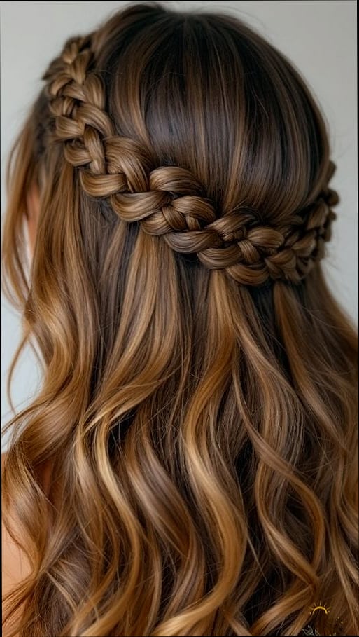 13 Half Up Hairstyles For Medium Hair for the Ultimate Glow Up 4 Braided Crown Half Up