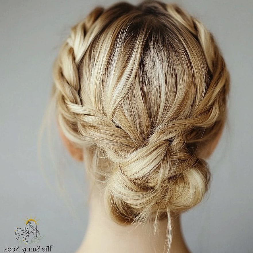 15 Hair Updos For Medium Hair to Transform Your Look Instantly 14 Braided Crown