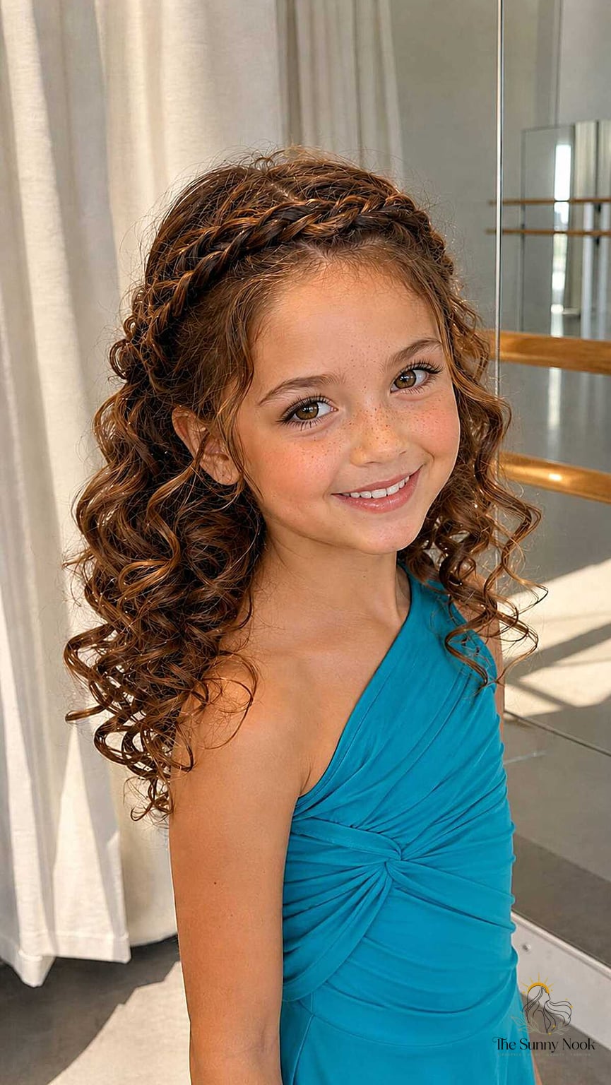 Braided Headband on Natural Curls