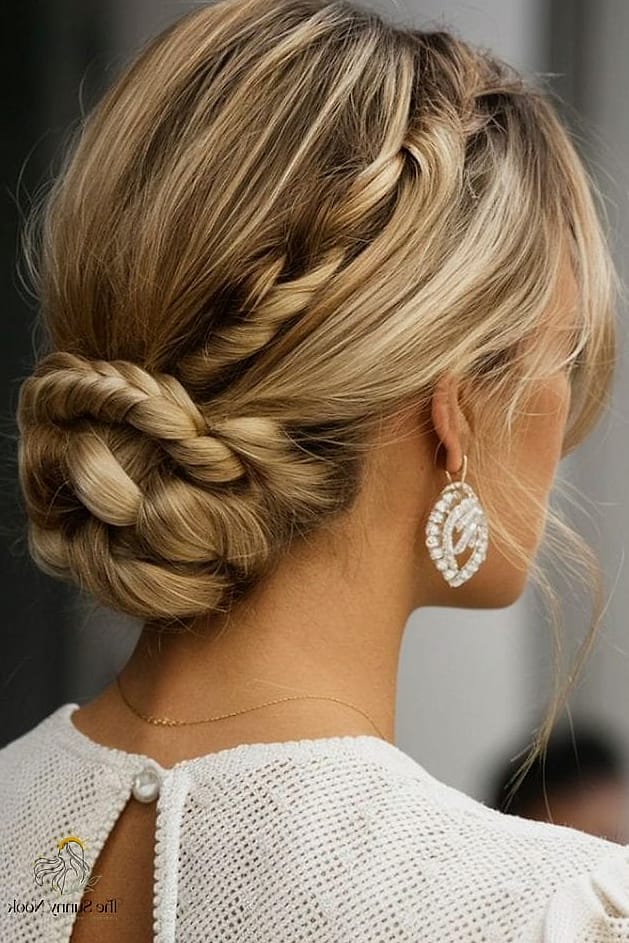 13 Cute Hairstyles For Braids That Are Both Cute and Low Maintenance 7 Braided Low Bun