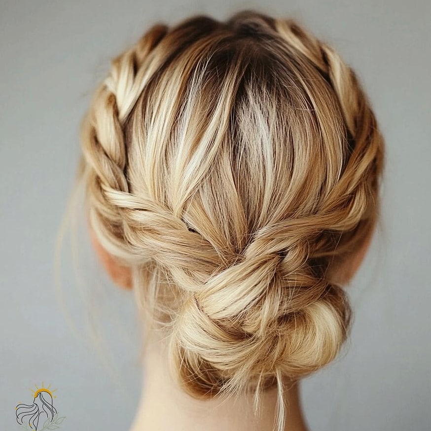 15 Hair Updos For Medium Hair to Transform Your Look Instantly 5 Braided Updo With Face-Framing Pieces
