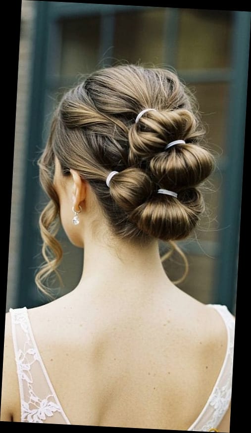 15 Hair Updos For Medium Hair to Transform Your Look Instantly 8 Bubble Ponytail Updo