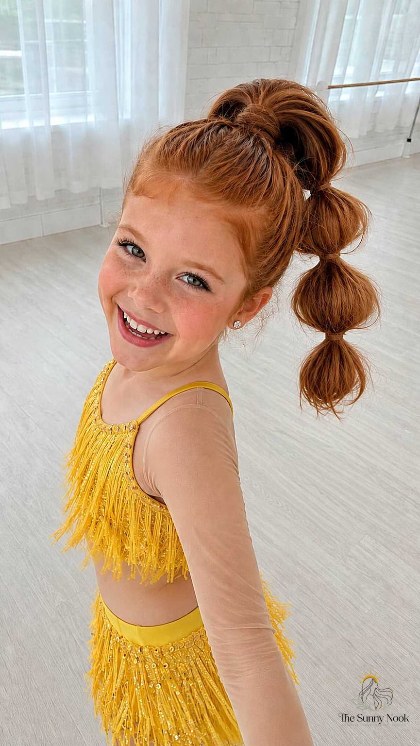 Bubble Ponytail on Red Hair