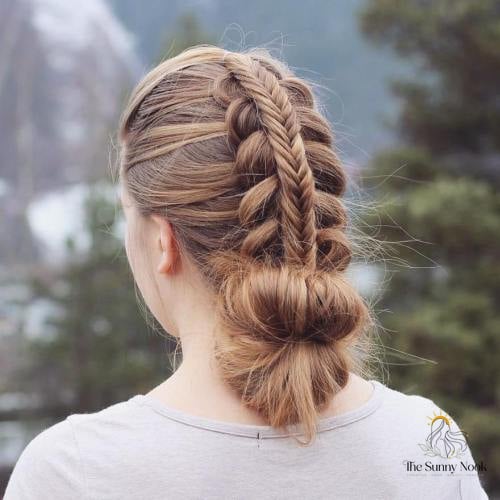 13 Gorgeous Easy Low Bun Hairstyles for Every Hair Type 8 Bun with a Split Braid
