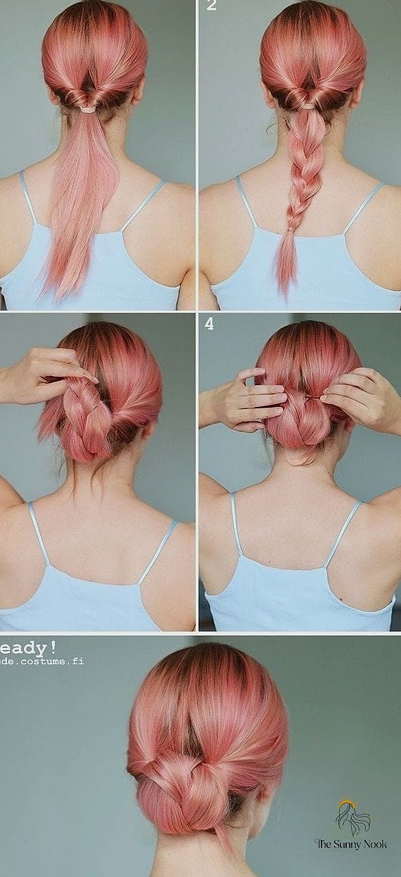 17 Simple Bun Hairstyles That Are Actually Easy to DIY 15 Bun with Wrapped Strand