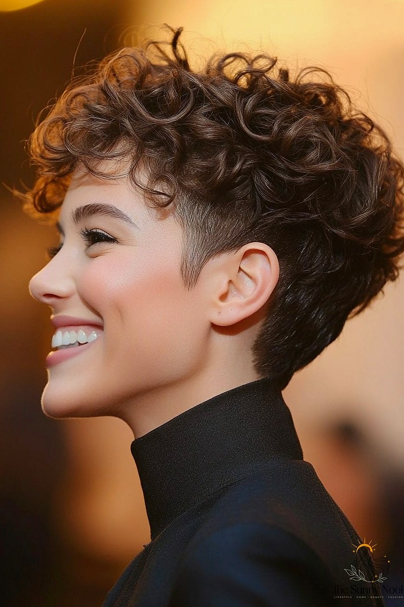 21 Cute Hairstyles For Short Curly Hair That Belong on Your Inspiration Board 17 Buzzed Curly Pixie