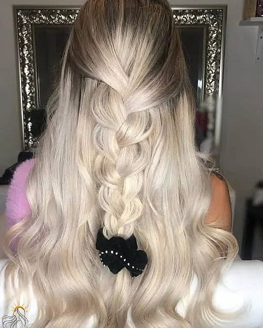 Champagne Blonde Messy Top Knot