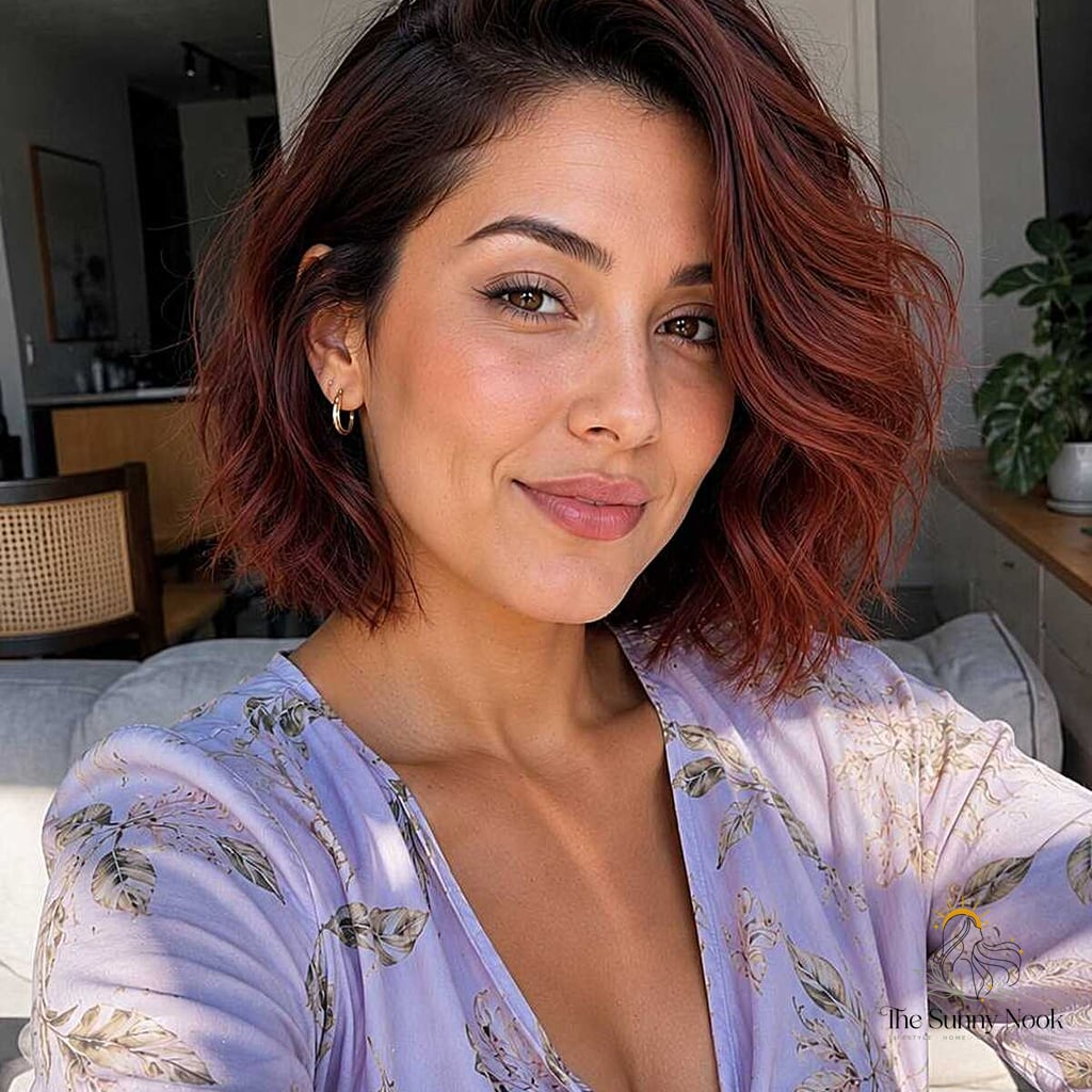 25 Stunning Fancy Hairstyles For Short Hair Worth Bookmarking Today 17 The Cherry Cola Wavy Bob
