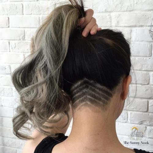 22 Side Shaved Hairstyles Long Hair That Belong on Your Inspiration Board 20 Chevron Nape Undercut