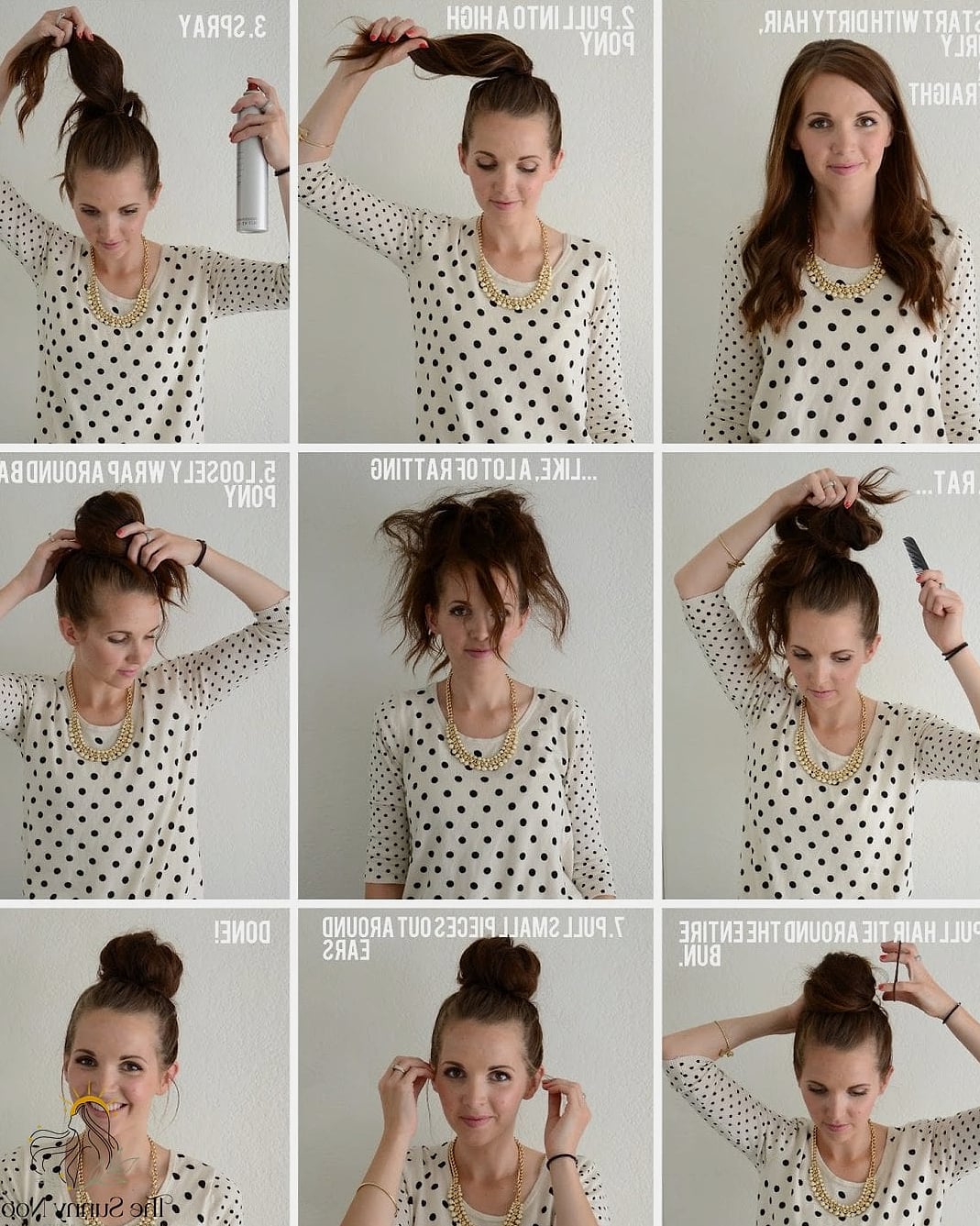 19 Messy Bun Tutorial For Medium Hair That Belong on Your Inspiration Board 5 Chic High Messy Bun with Soft Face-Framing Strands