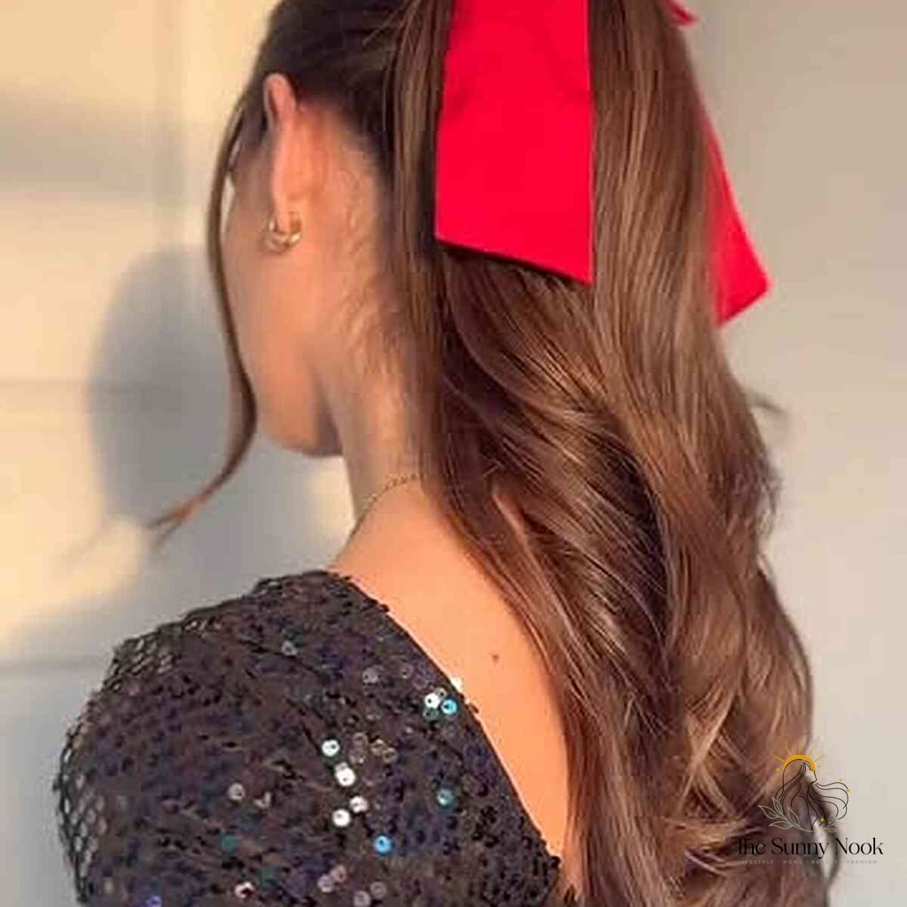 Classic Long Ponytail with a Chic Ribbon