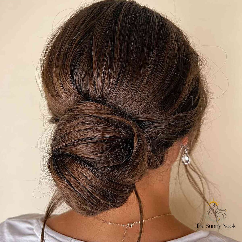 Classic Loose Bun on Brunette Hair