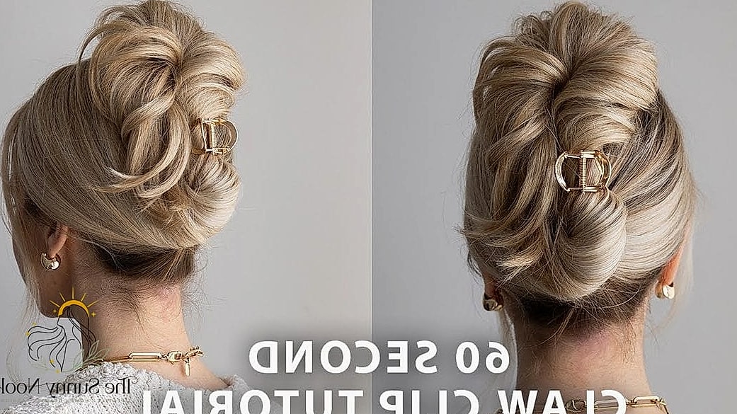 23 Long Hair Claw Clip Hairstyles Inspo That's Giving Us Everything 17 Claw Clip Top Knot
