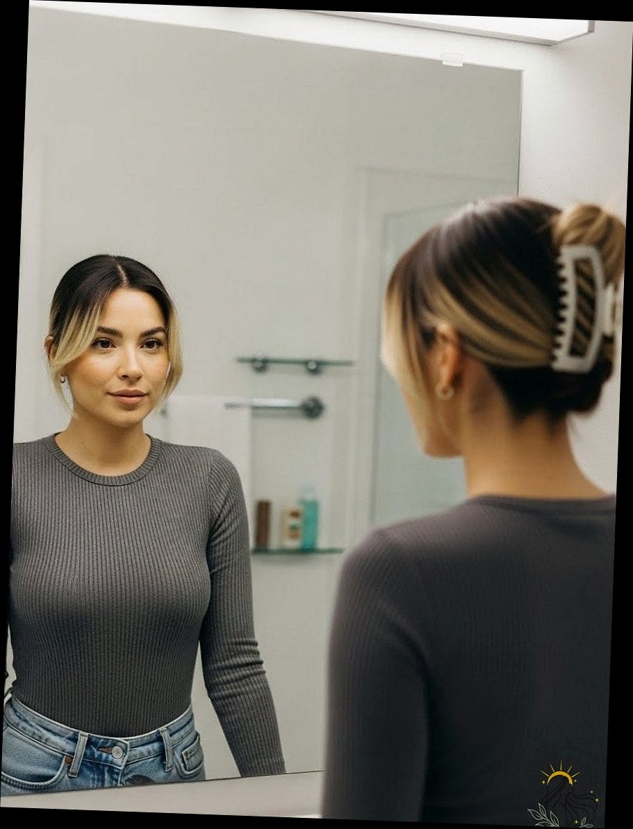 23 Long Hair Claw Clip Hairstyles Inspo That's Giving Us Everything 19 Claw Clip with Curtain Bangs Out