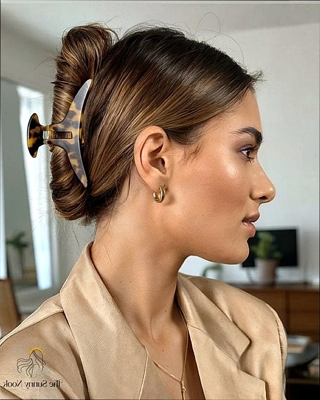 19 Claw Clip Hairstyles Curly Hair Ideas You Need to Try Right Now 7 Claw Clip French Twist