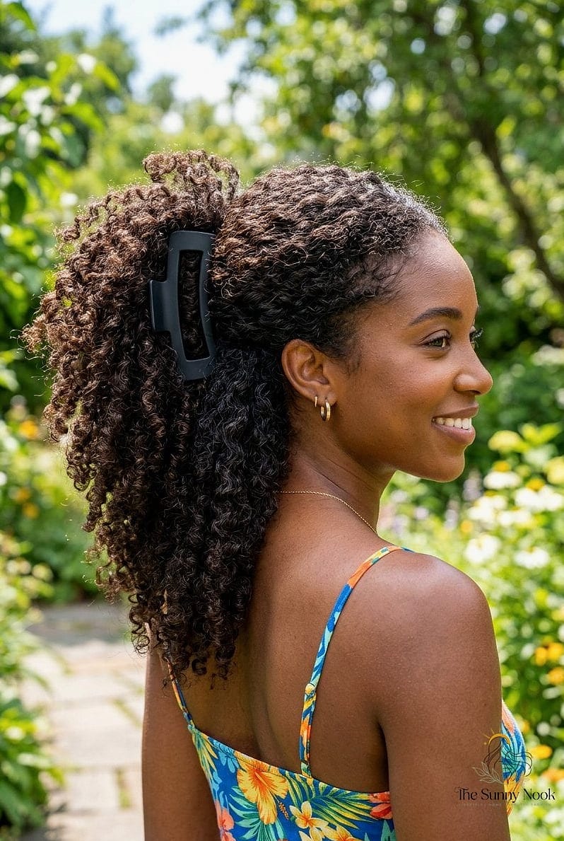 19 Curly Claw Clip Hairstyles to Transform Your Look Instantly 10 Claw Clip Ponytail with Curl Definition