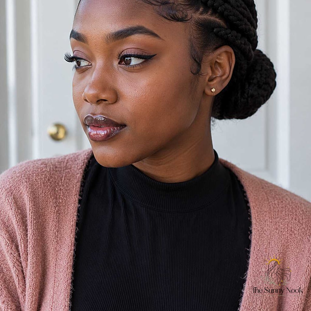 13 Short 4C Hairstyles Natural Hair Everyone Is Pinning Right Now 2 Cornrow Braids Wrapped into a Low Bun