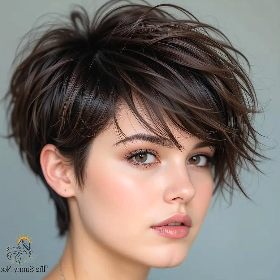 7 Sporty Hairstyles For Short Hair We're Obsessed With Right Now 4 The Cropped Shag with Curtain Bangs