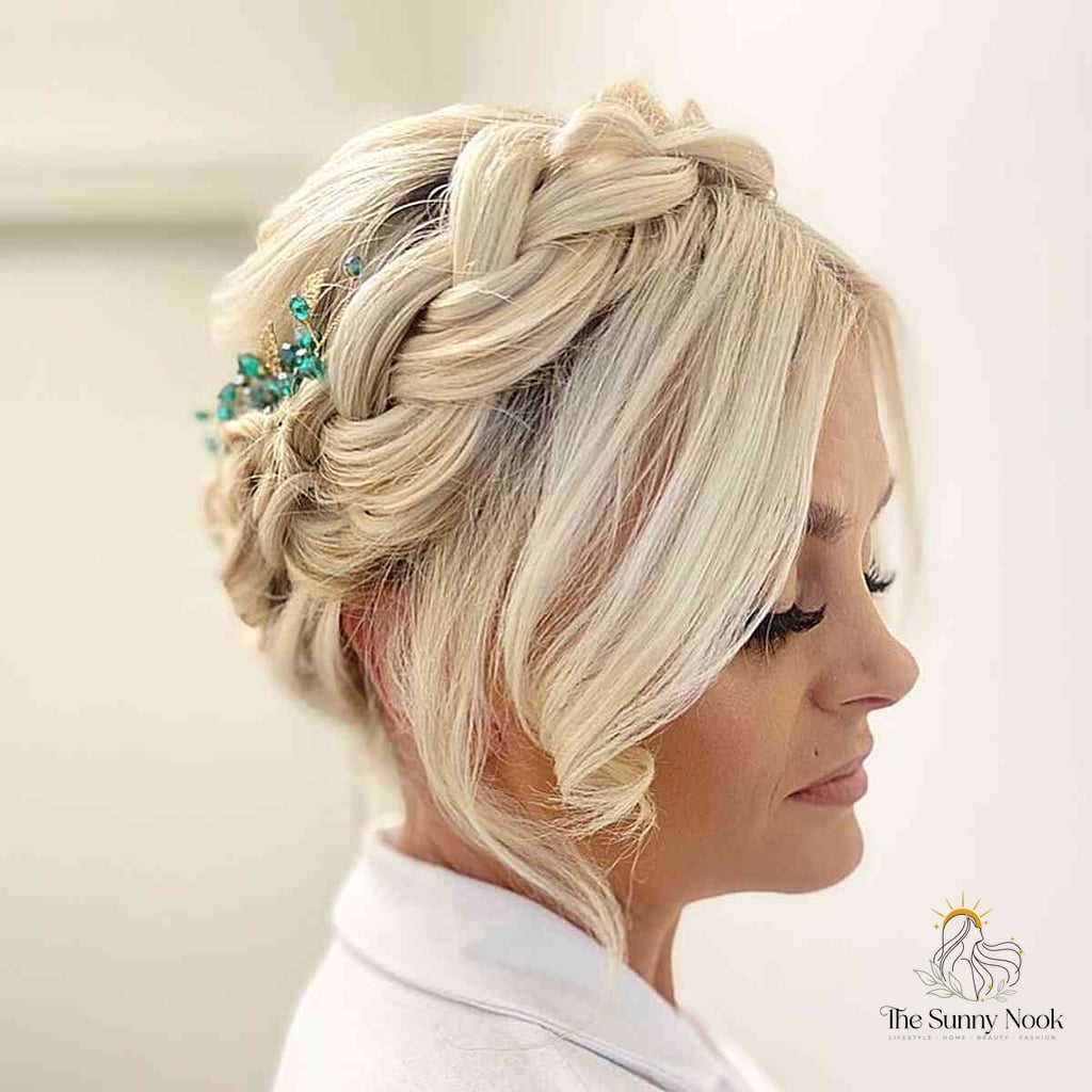 30 Updo Hairstyles For Long Hair Everyone Is Pinning Right Now 20 Crown Braid for Bridesmaids
