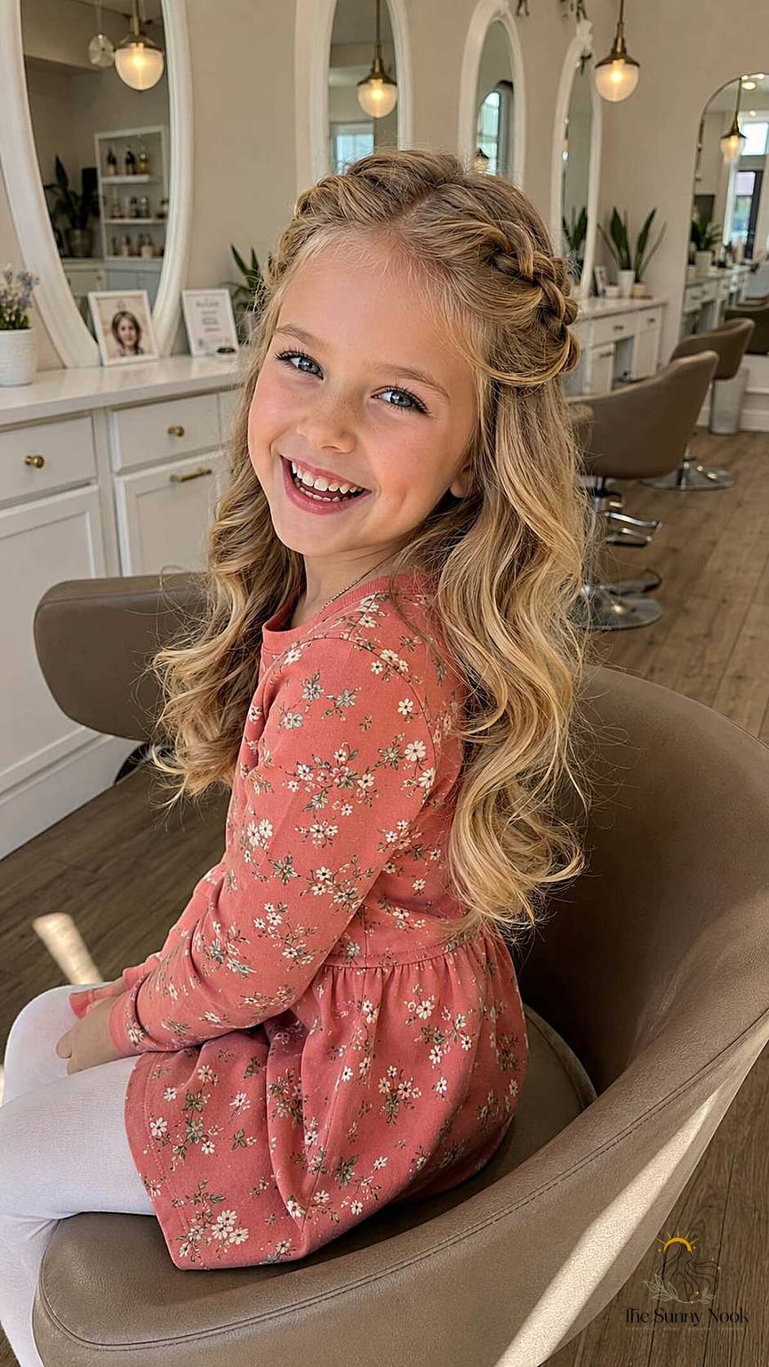 Crown Braid with Cascading Curls