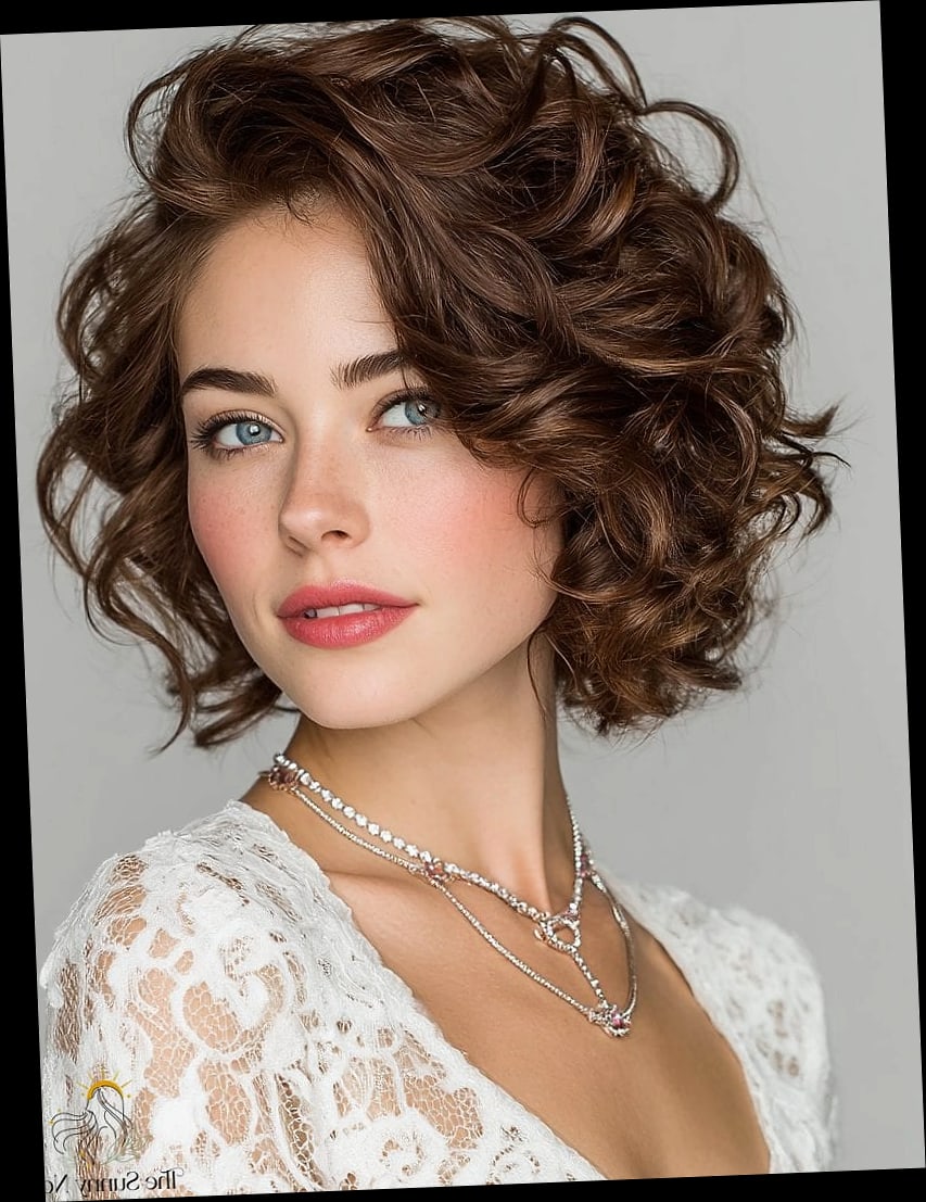 16 Curly Hair Prom Hairstyles That Belong on Your Inspiration Board 5 Curly Bob with Side Part