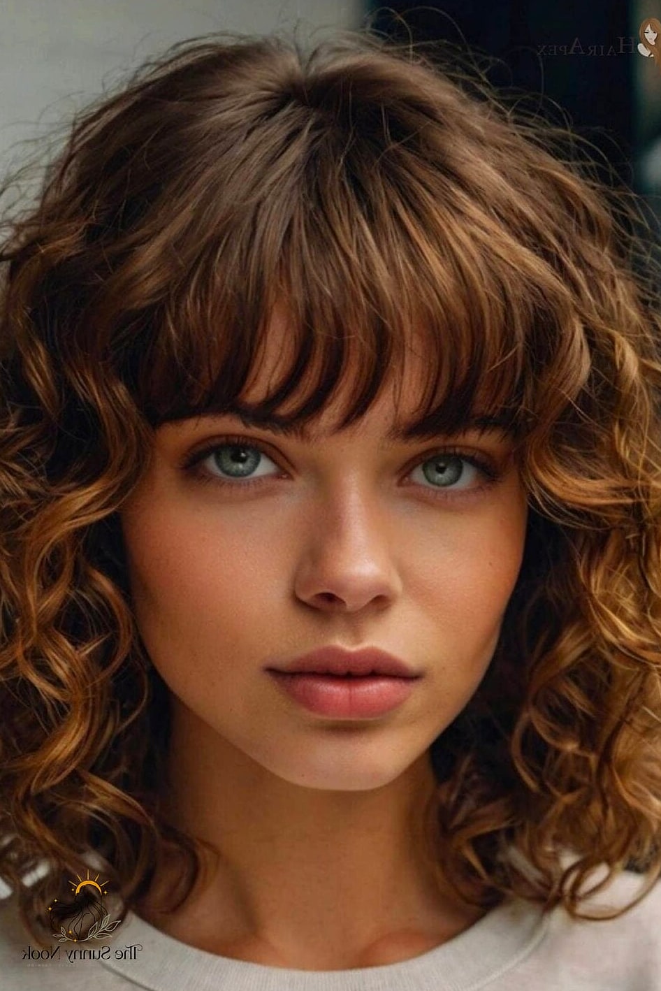 30 Elegant Hairstyles For Curly Hair We're Obsessed With Right Now 20 Curly Curtain Bangs and Layers
