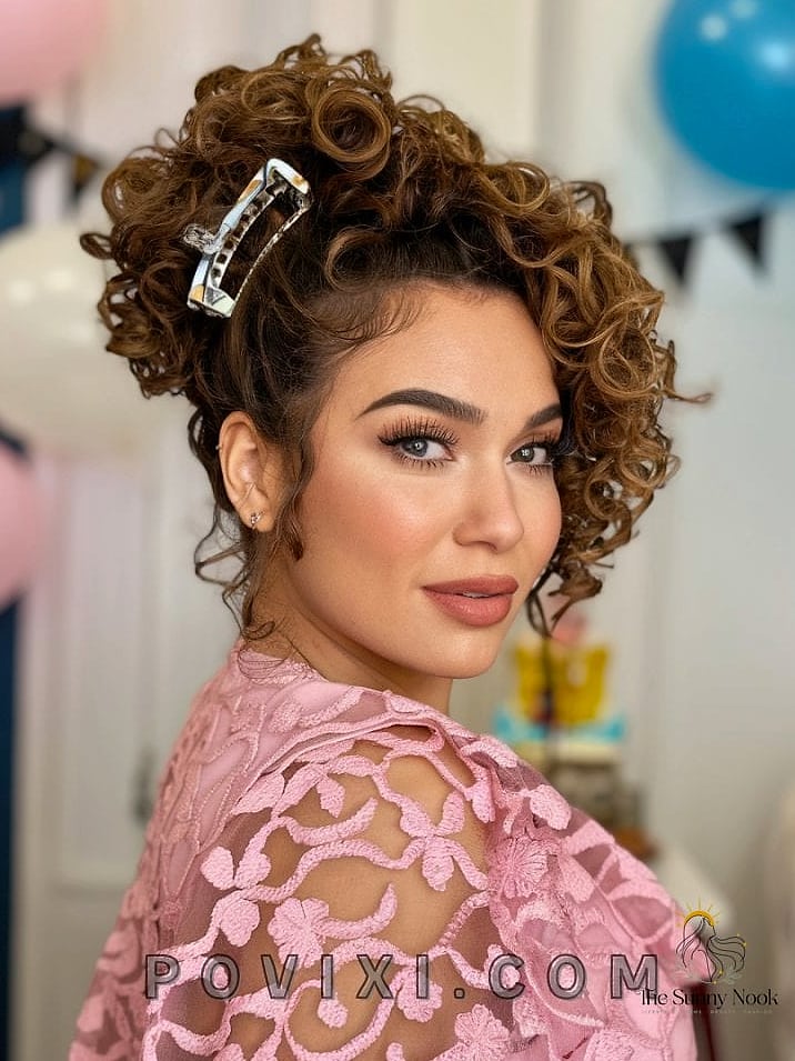 19 Curly Claw Clip Hairstyles to Transform Your Look Instantly 12 Curly Hair Claw Clip with Face-Framing Pieces