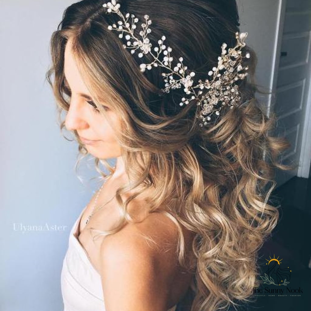 Curly Half Updo for Brides