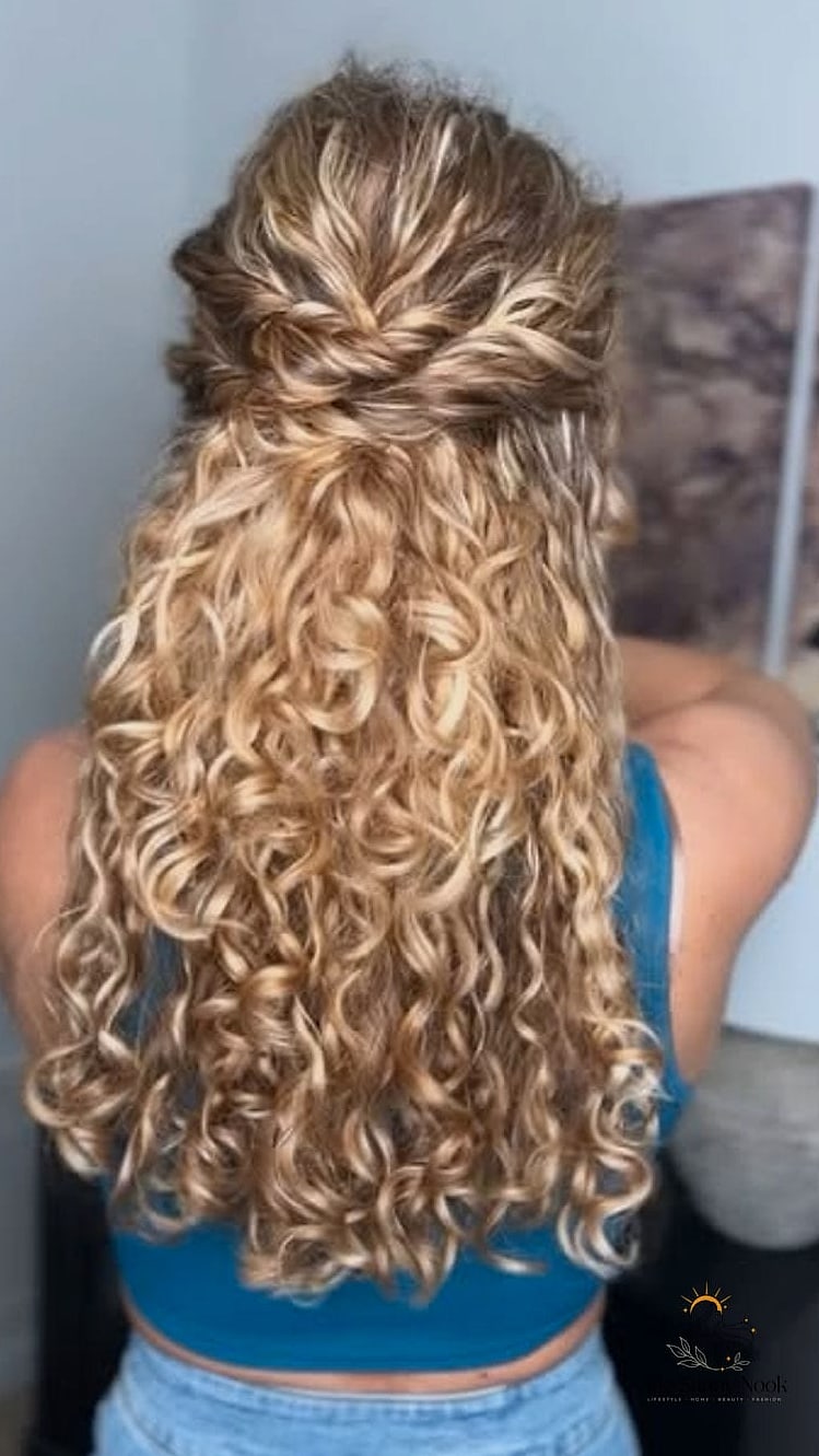 Curly Half-Up Twist