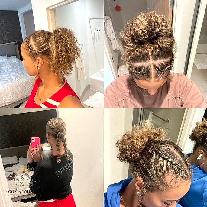 Curly Half-Up Top Knot