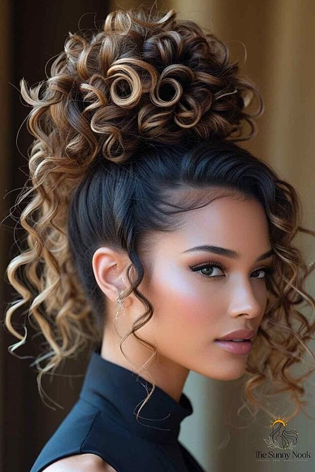 Curly High Bun