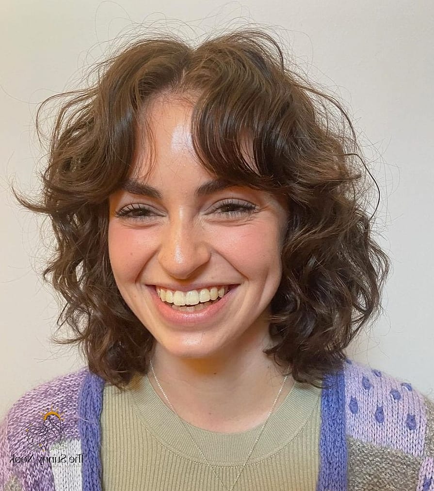 Curly Lob with Curtain Fringe
