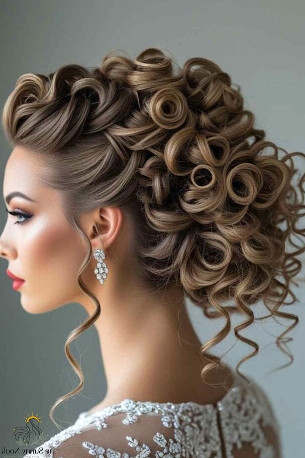 16 Curly Hair Prom Hairstyles That Belong on Your Inspiration Board 8 Curly Low Bun