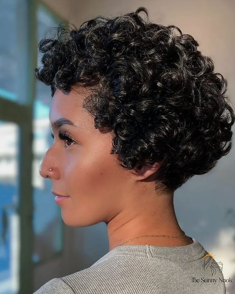 21 Headband Hairstyles Curly Hair Everyone Is Pinning Right Now 16 Curly Pixie With a Micro Headband