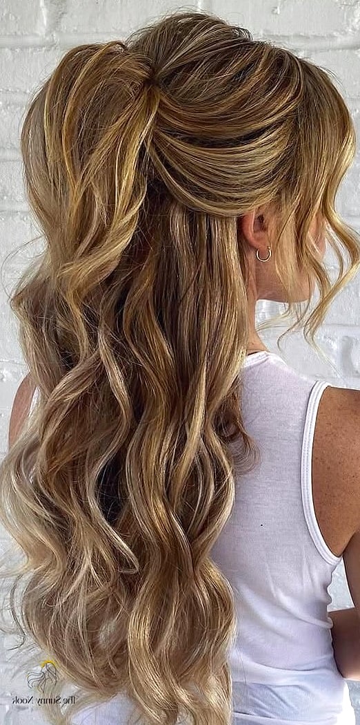 Curly Ponytail with Volume at the Crown