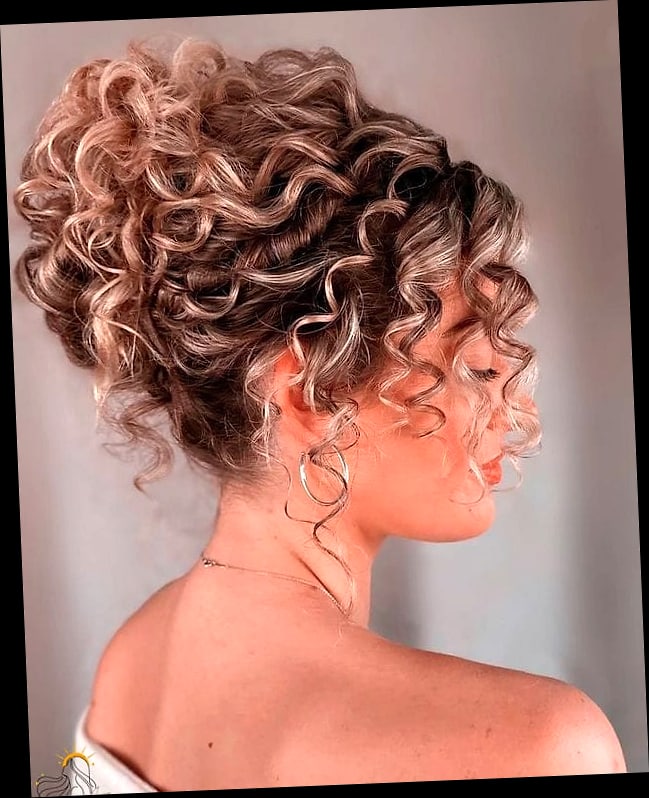 17 Short Hair Hairstyles For Wedding Indian to Save Before They Blow Up 14 Curly Updo with Straight Bangs