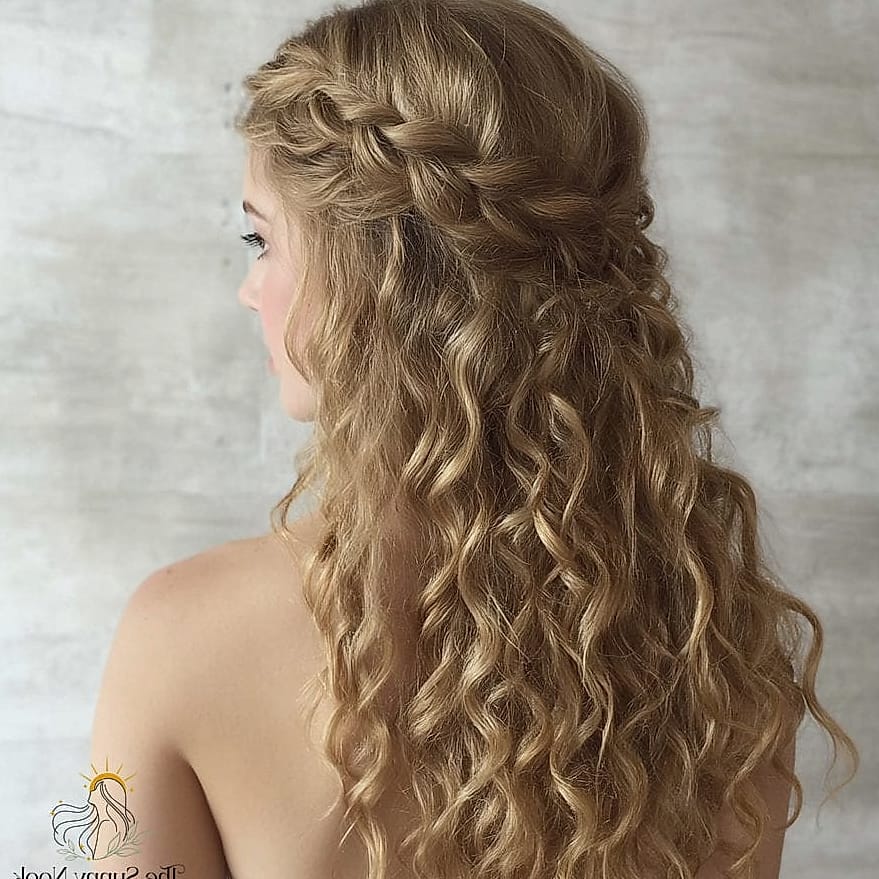 16 Curly Hair Prom Hairstyles That Belong on Your Inspiration Board 17 Curly Waterfall Braid with Loose Curls