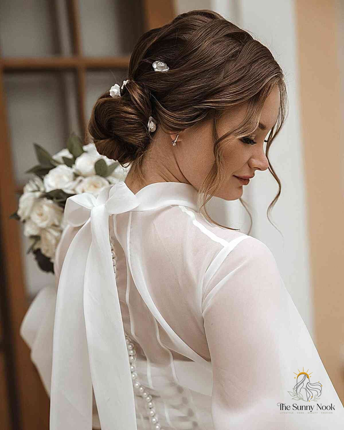 25 Wedding Hairstyles Updo We're Obsessed With Right Now 26 Cute Bun Updo with Face-Framing Tendrils